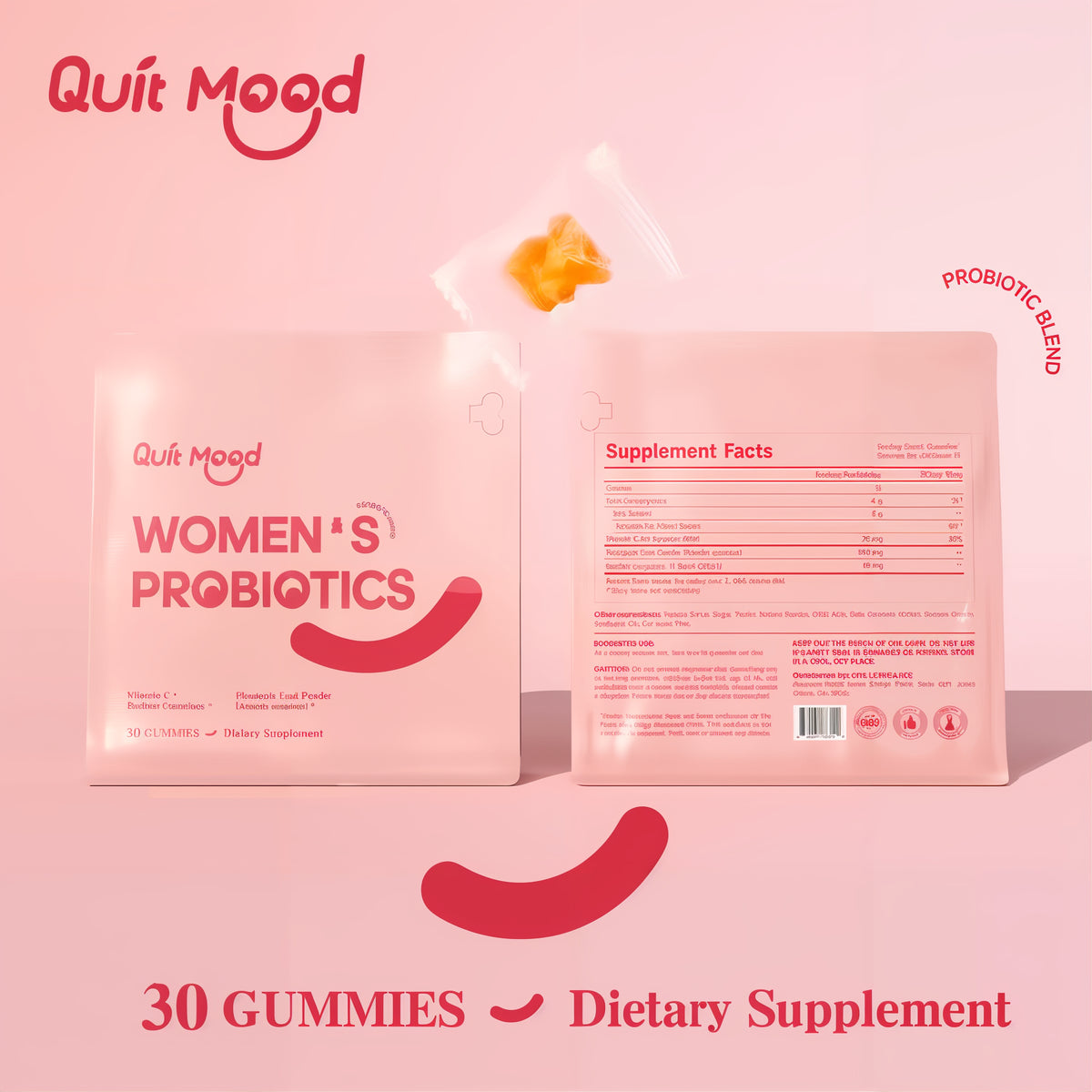 Quitmood Vaginal Probiotics Pineapple Gummies - 15 Days