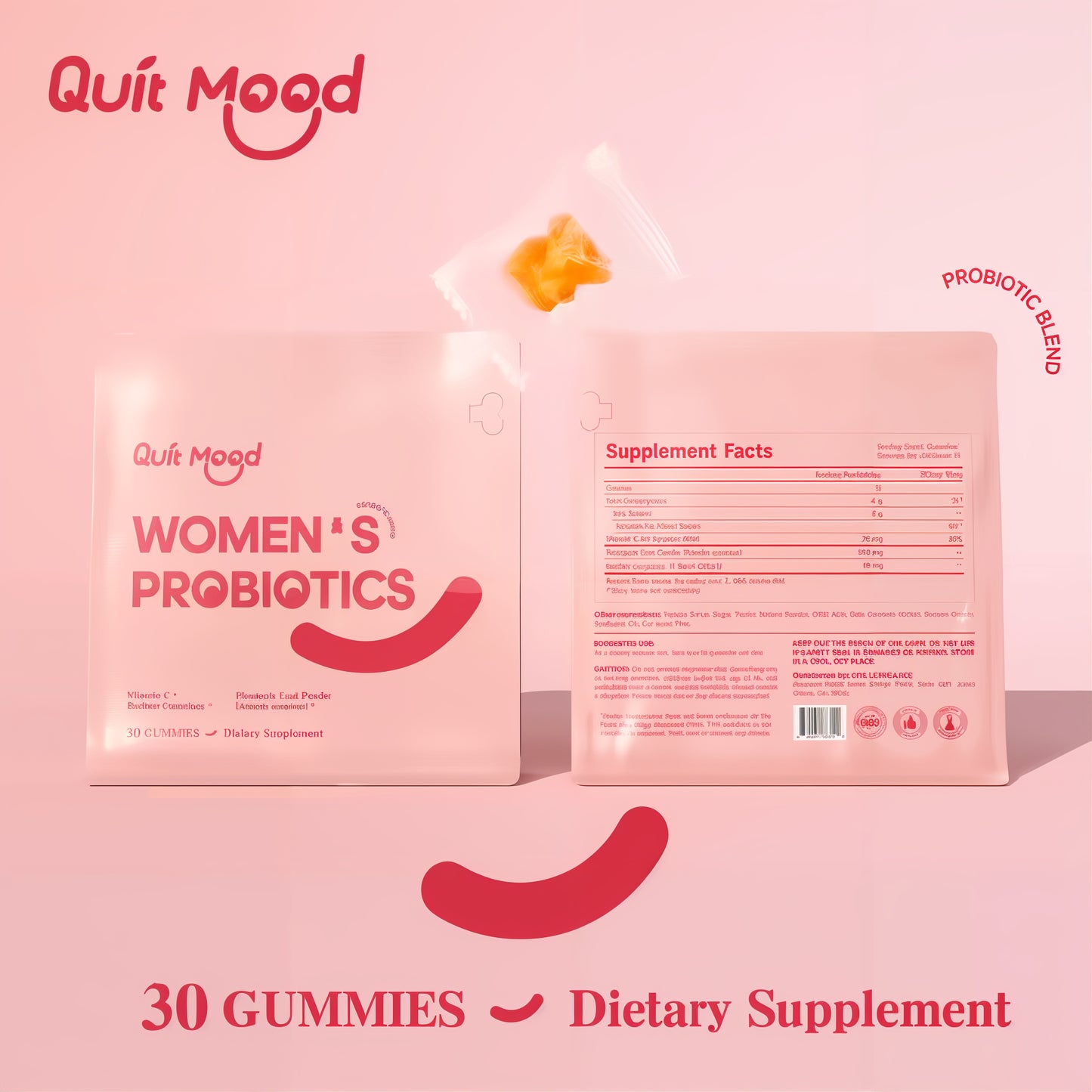 Quitmood Vaginal Probiotics Pineapple Gummies - 15 Days