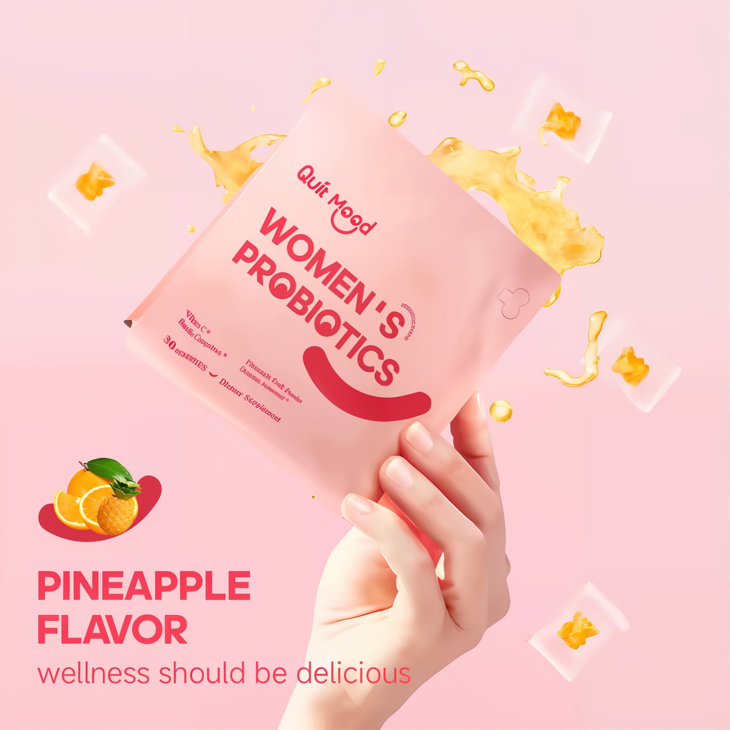 Quitmood Vaginal Probiotics Pineapple Gummies - 15 Days